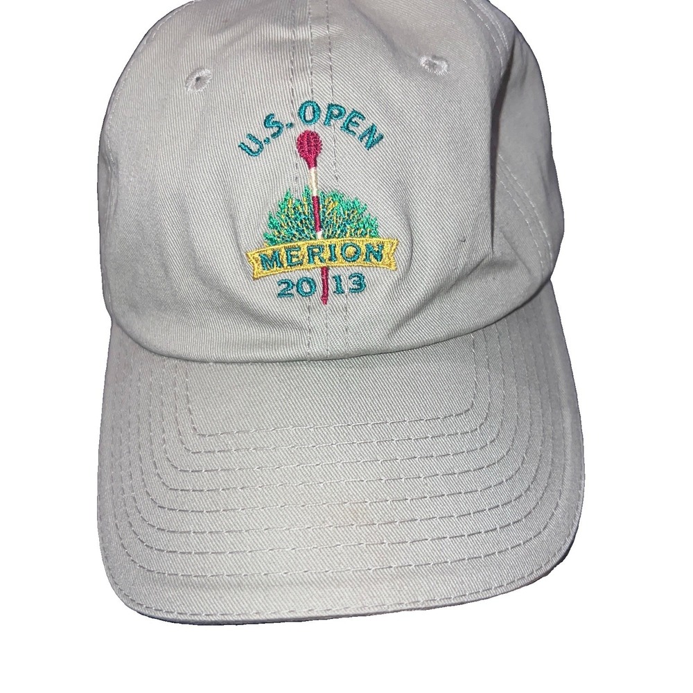 U.S. Open Merion 2013 PGA Official Khaki Golf Hat Adjustable Strap Great Cond.